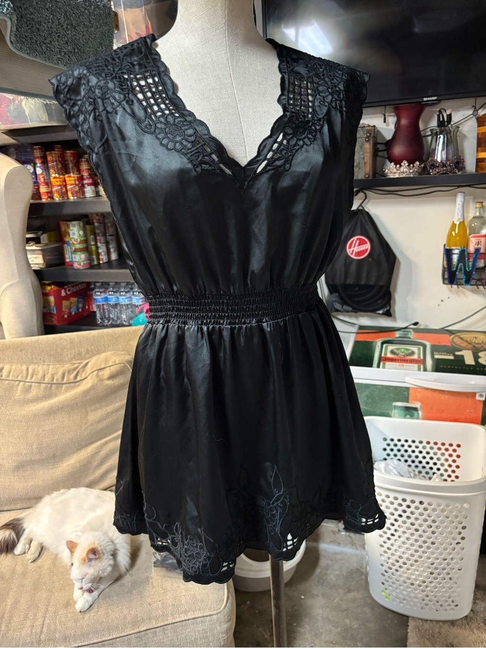 Forever 21 Black Lace Trim Top